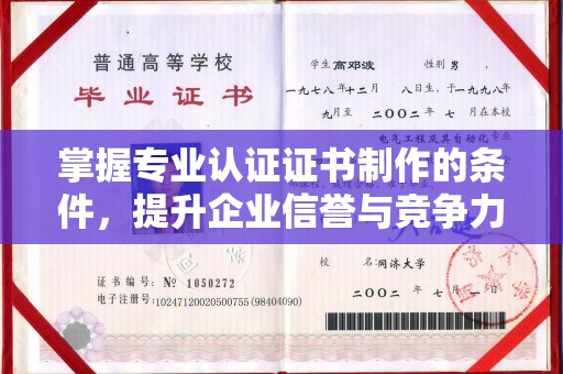 隆子掌握专业认证证书制作的条件，提升企业信誉与竞争力